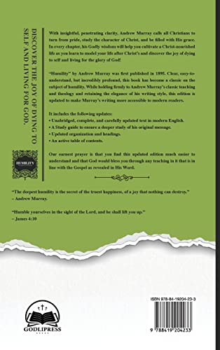Andrew Murray Humility: The Beauty of Holiness (In Today's English and with Study Guide)(LARGE Print) (Godlipress Classic Christian Books) - Image 2
