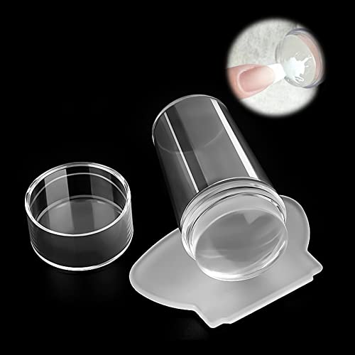 Stamping Nail Art,Nail Art Stamper Outils Tête de silicone,Jelly Stamper French,Tampons à ongles avec grattoir,Tampon Stamping Nail Art Jelly Doux,Nail Art Stamper Accessoires Cover