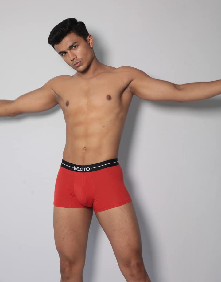 Image of Kearo Men's Modal Trunk | Underwear with Fly | 4 Way Stretch, Stylish, Comfy, Soft Fabric, Anti-Microbial & Odor Free | Pack of 1