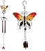 Produktbild MQUPIN Windspiel, Schmetterling-Design, für Zuhause und draußen, mit 4 hohlen Aluminiumrohren/Glocken und S-Haken, 2 Stück