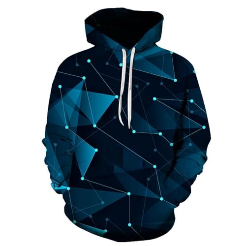 YYZOVBNN Suéter con Capucha y diseño Creativo geométrico 3D para Hombres y Mujeres, Estilo Urbano Casual, suéter con Capucha de Talla Grande