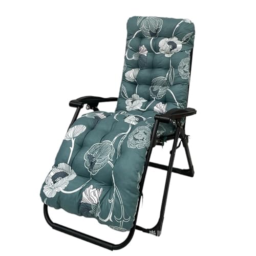 Genérico Cojín para Tumbona de Patio (Interior/Exterior) de 67 x 21 Pulgadas, Cojín de Repuesto Grueso con Respaldo Alto y Lazos para Tumbonas, Mecedoras y Sofás (Silla no Incluida)
