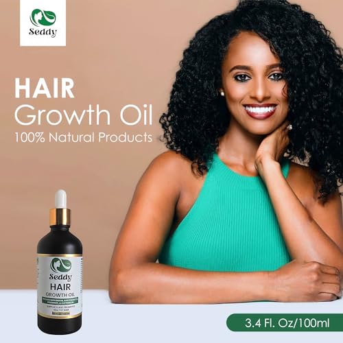 Seddy-Hair-Growth-Oil-Caffeine-Castor-Biotin-Peppermint-Argan-Jojoba-Rosemary-Oil-for-Hair-Growth-Longer-Thicker-Fuller-Hair-treatment-Oil-for-Hair-loss-Damaged-Hair-34-Fl-OzPack-of-3