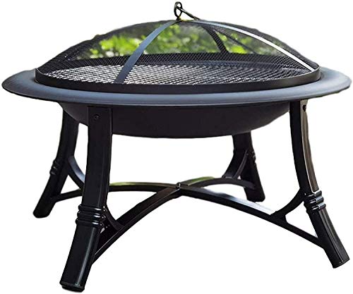 Parrilla para barbacoa al aire libre, hoguera, hoguera al aire libre, hoguera redonda de hierro fundido, parrilla para barbacoa, brasero, quemador de troncos de jardín, calentador de campamento y