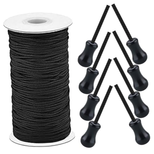 TOPBATHY Accesorios para Cortinas Cuerda Trenzada De Metros De Pesas Negras Repuestos para Sistemas De Tirador De Persianas Adecuado para Cortinas Enrollables y Romanas