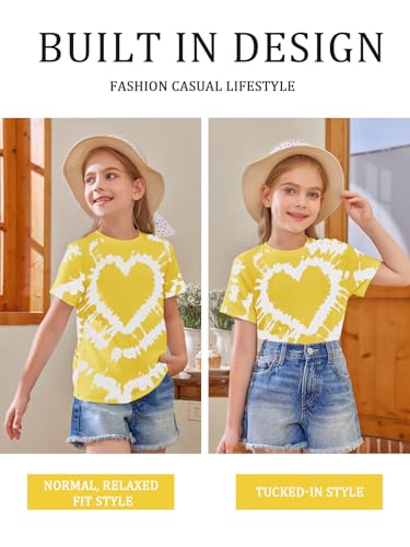 Image of Girls Short Sleeve T Shirts Kids Summer Tops Crewneck Tees 5-14 Years
