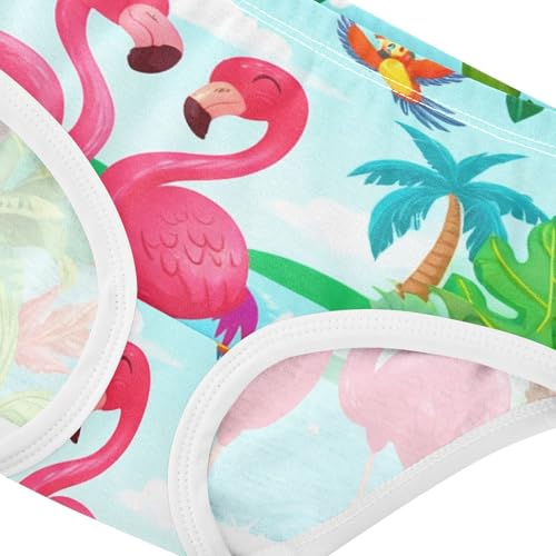 Colorful Scene Pink Flamingos Panties Little Girl Toddler Underwear Custom Cotton Funny Briefs Kids Undies 2t4