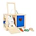 small foot company small foot 5793 Hasenstall, aus Holz, mit Zubehör, ideal für aktives Rollenspiel, besonders für Hasenliebhaber Spielzeug