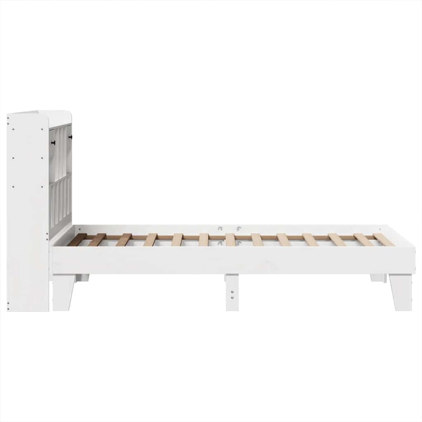 Homgoday Cama de Madera de Pino con Almacenamiento: Estructura Estable y Diseño Rústico Blanco Modelo WQ1015ZJ-3308853ES