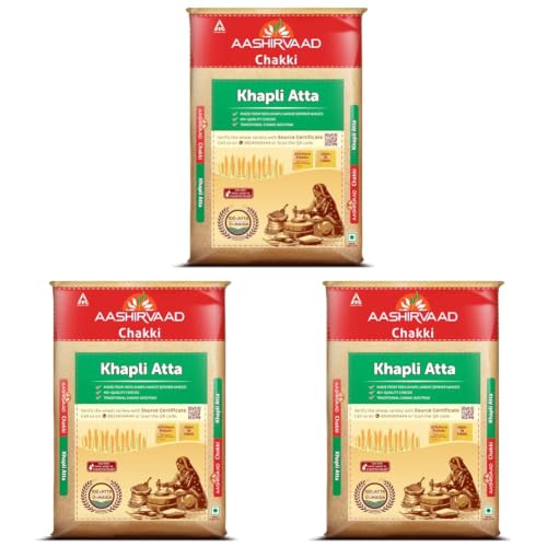 Image of Aashirvaad Khapli Atta 1KG | Emmer Wheat Flour | High Fiber & Protein | Aids Digestion | Ancient Grain |Soft & Nutritious Rotis (Pack of 3)