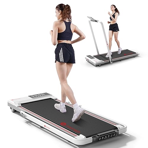 DeerRun Under Desk Treadmills for Home Walking Pad 2 in 1 Foldable