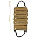 OFNMY Canvas Tool Roll Organizer,Tool Roll Up Bag & Wrench Organizer,Wrench Roll Pouch with 5 Pockets,Tool Organizer Bucket for Electrician,HVAC, Plumber, Carpenter or Mechanic - Khaki