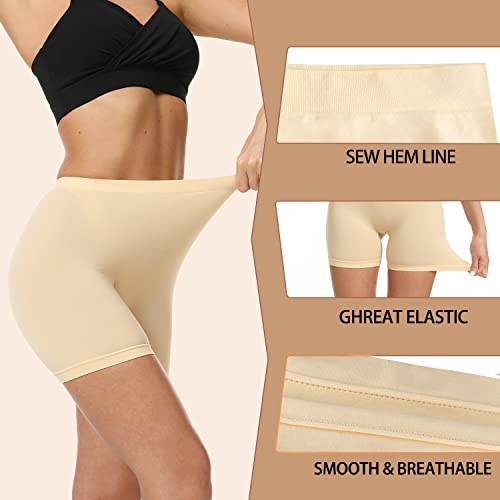 Image of LALESTE Anti Chafing Slip Shorts for Women Under Dress Smooth Seamless Boxer Briefs Long Leg Boyshorts Underwear