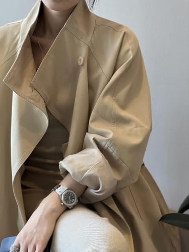 Chic Khaki Trench Coat by Utcoco – Large, Windproof & Elegant - Image 5