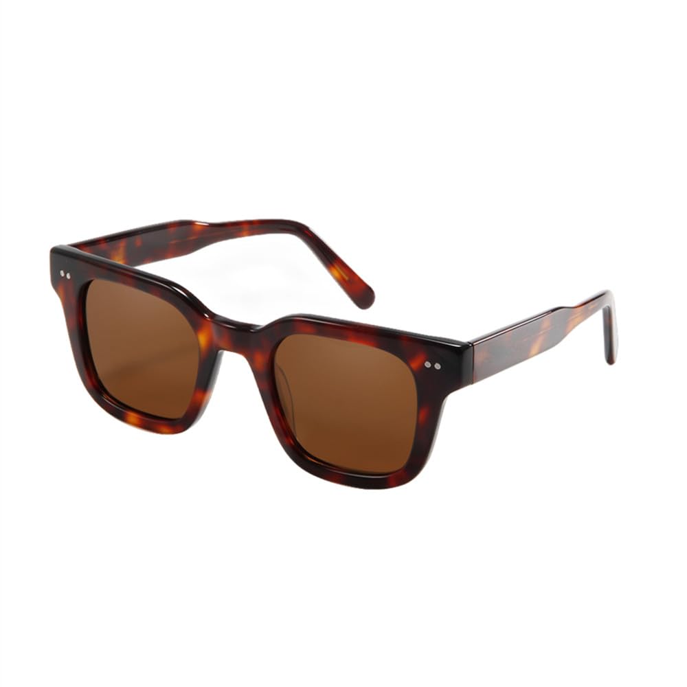 Occhiali da sole grandi in acetato nero per uomo Occhiali da sole con montatura quadrata polarizzata da donna Paralumi piatti con protezione UV400