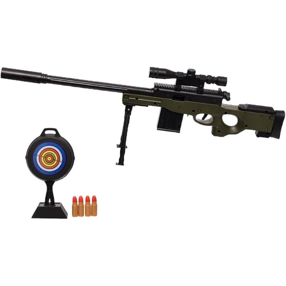 Plastic Large AWM Manual Soft Bullet Sniper Rifle Set With