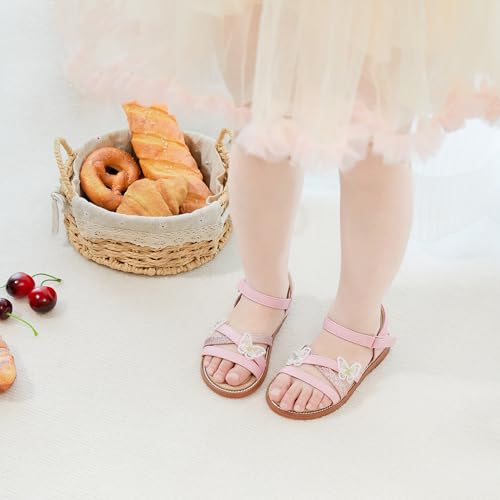 Image of Otter MOMO Girls Open Toe Princess Flat Sandals with Comfort Sole Summer Sandals