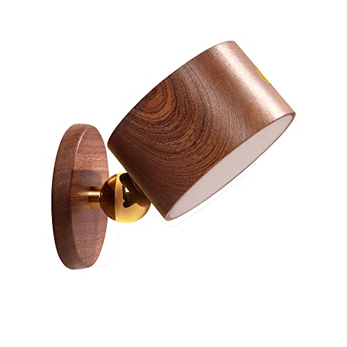 Aplique de pared LED con rotación de 360° y bola magnética inalámbrica, negro