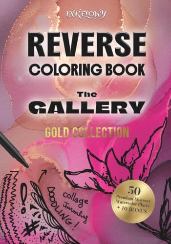 The Gallery: A Reverse Coloring Book for Adults: 50 Premium Watercolor Pages to Finish with Ink Lines (Gold Collection) image 2