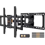 Perlegear UL-Listed Full Motion TV Wall Mount for 42–90 Inch TVs up to 150 lbs, Pre-Assembled TV Mount with Tool-Free Tilt, Swivel, Extension, Max VESA 600 x 400mm, 12″/16″/18″/24″ Wood Studs, PGLF16