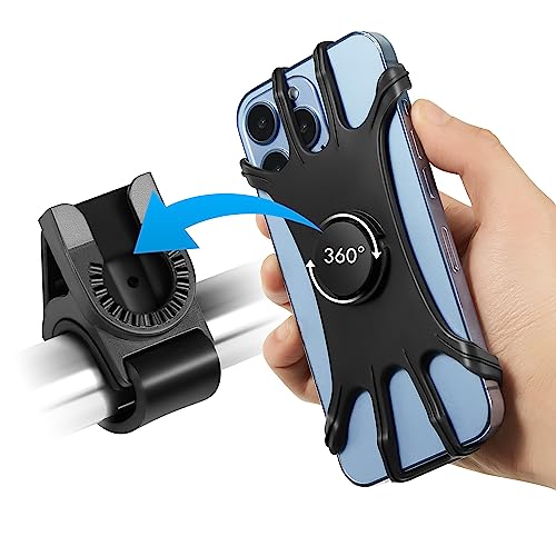 2-1 Running Armband + Bike Phone Holder : Detachable & 360° Rotatable Cell Phone Arm Bands Case Universal for iPhone 16 15 14 13 12 Pro Max Plus Samsung Galaxy S24 for Workout Exercise Sports