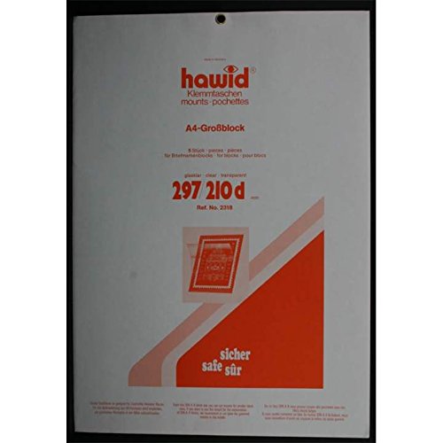 Hawid stamp mounts - 297 x 210 mm - Clear (5 per