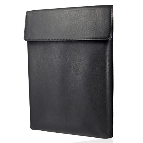 Preisvergleich Produktbild WIIUKA Echtleder Tasche Apple iPad Air 2 Schwarz Extra Dünn