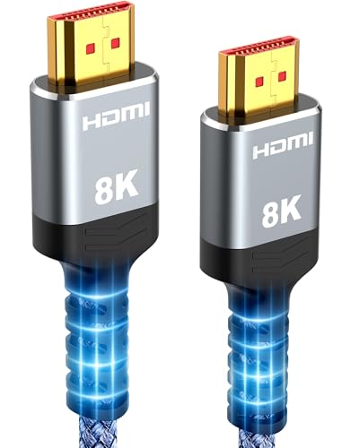 Snowkids 10K 8K Cable HDMI 2M, Ultra Haut Débit 48Gbps 8K@60Hz 4K@120Hz Cordon HDMI 2.1, HDR10+ ARC eARC HDCP 2.2&2.3 Compatible avec TV PC Monitor Projecteur...