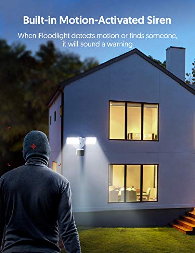 Floodlight Camera, Victure 1080P Outdoor Security Camera, IP65 Waterproof, Auto Night Vision, Motion-Activated Lights and Camera, Two-Way Audio, 2500-Lumen Brightness - Thumbnail 2