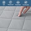 Split King Mattress Pad Waterproof Quilted, Fitted Mattress Protector Cover 39" X 80" 2 Pack Noiseless & Soft, Split King Mattress Topper for Adjustable Bed, Grey