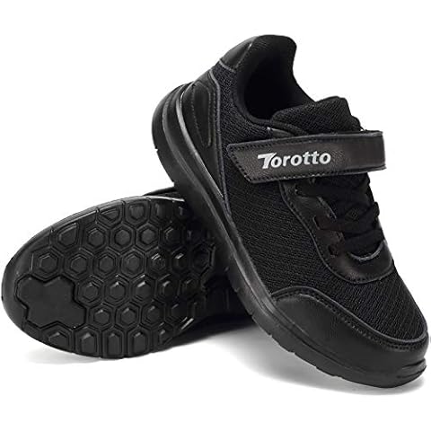Torotto Boys Trainers Kids Sneakers Athletic Casual Running Shoes Child Sports Walking Shoes Fashion Comfortable(YF8-Black 35EU/2UK) Cover