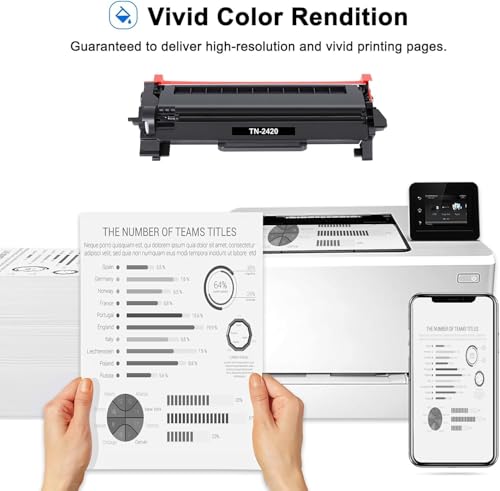 Toner TN2420 compatible Brother noir haute capacité pour impressions nettes pack de 2