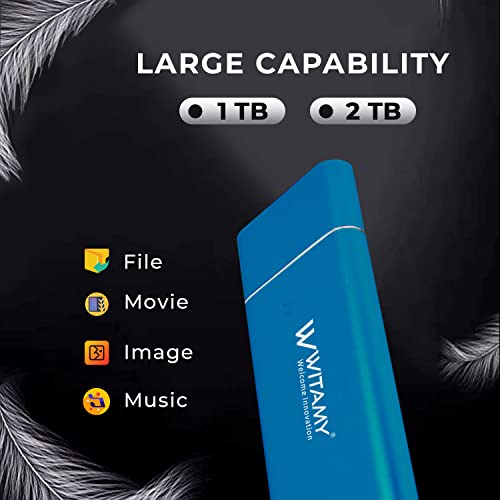 Image of External NVMe M.2 Sata SSD Enclosure USB 3.1 GEN 2 Type-c Port 10 Gbps , Sizes of 2230 /2242 /2260 /2280mm 2TB M-Key B+M Key for Laptop,Computer & Desktop (NVME M.2 Blue)