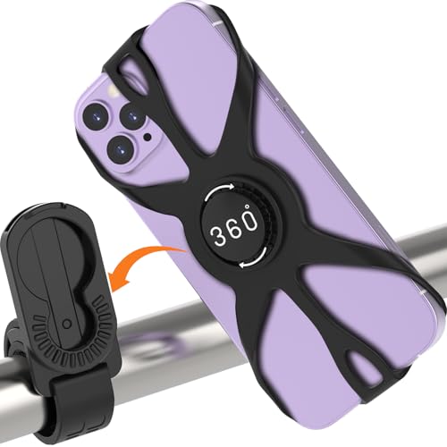 Bike Phone Holder 360 Rotatable Bicycle Phone Mount Motorcycle Handlebar Cell Phone Stand Secure Locking Scooter Phone Holder for 15 14 13 Pro Max Sam sung Electric Bike