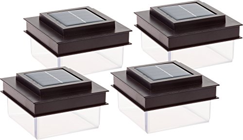 GreenLighting Translucent 12 Lumen LED Solar Powered Post Cap Light for 4x4 Wood Posts (4 Pack, Dark Brown) GreenLighting Translucent 12 Lumen LED Solar Powered Post Cap Light for 4x4 Wood Posts (4 Pack, Dark Brown)