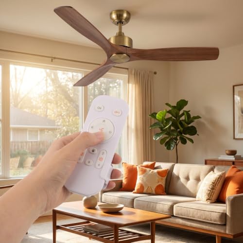 Ventilador de techo luz control moderno inalambrico para decoracion verano 7