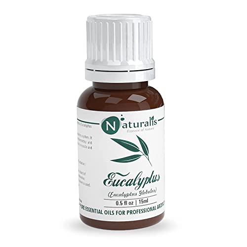 Naturalis Eucalyptus Oil – Pure Eucalyptus Essential Oil for Aromatherapy, Skin & Hair Care, Massage, Steam Inhalation, and Diffuser – Therapeutic Grade -15ml