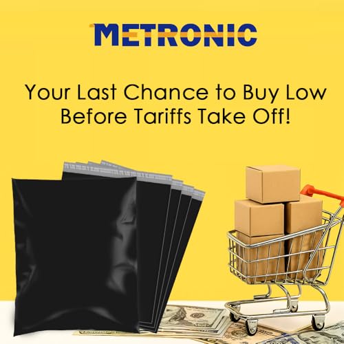 Image of Metronic Black Poly Mailers 14.5x19 Large 500 Pack Self-Seal Shipping Bags, Packaging Envelopes for Small Business, Boutique, Clothing
