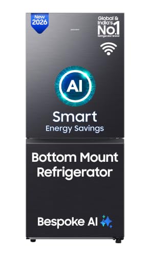 Samsung 458 L, 1 Star, Digital Inverter, Frost Free Double Door, Bespoke AI WiFi Refrigerator (RB45DG6005B1TL, Black DOI, 2026 Model)