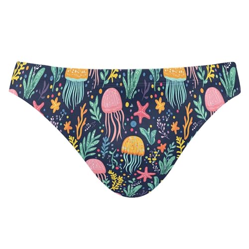 Colorful Jellyfish Mens Swimwear Swim Briefs Bikini Swimsuit for Summer Beach L B0404909