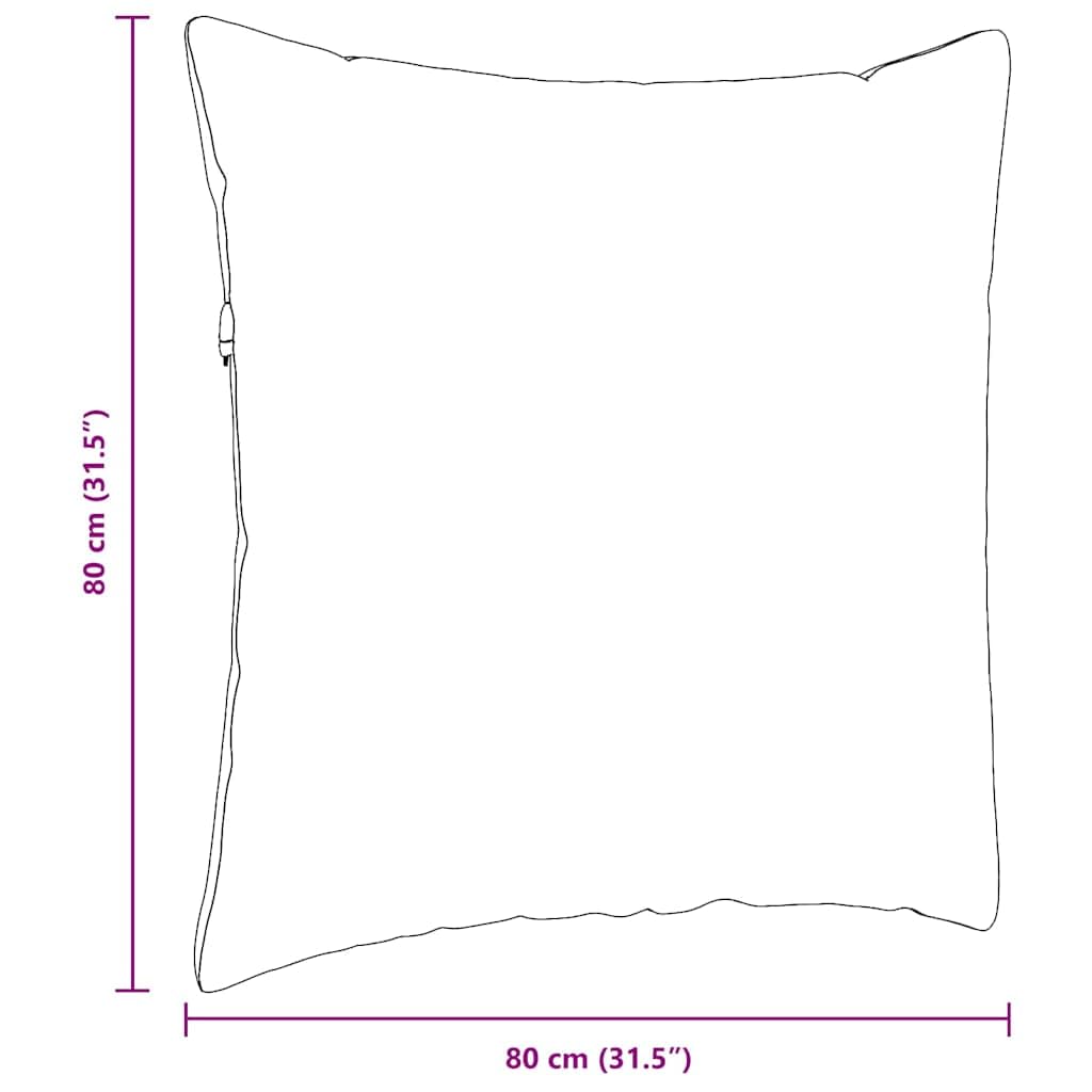 Set di 2 cuscini da divano, 80 x 80 cm, cuscini decorativi in morbido tessuto a coste, con rivestimento sfoderabile e imbottitura in poliestere, per soggiorno, verde scuro