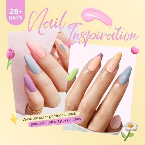 Image of MelodySusie Macaron Pastel Gel Nail Polish Set - 6 Colors Pink Yellow Blue Green Purple White Soak Off UV LED Gel Polish Gift for Women Nail Art Manicure Salon DIY Nail Design Decoration at Home