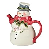 Snowman Greetings 3-D Holiday Teapot – Pour warmth and cheer into every gathering with this happy snowman teapot that brightens your winter table 28 oz