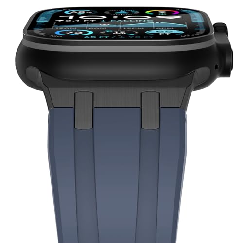 NewWays Cinturino in silicone compatibile con Apple Watch da 49 mm, 46 mm, 45 mm, 44 mm, 42 mm (serie 3 2 1), cinturino sportivo di ricambio per iWatch Ultra 2/Ultra Series 10 9 8 7 6 SE 5 4 3 2 1,