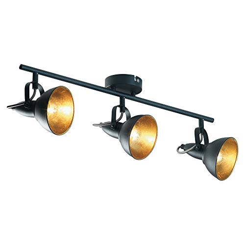 Oaks Lighting Jurva Noir - Spot rotatif vintage noir et or