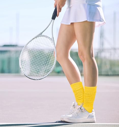 Image of Violet Mist women slouch socks thick colored knee high scrunch socks long stacked sock boot 80s 90s Novetly