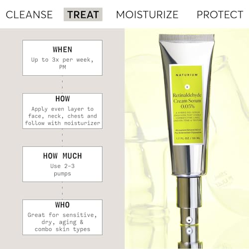 Naturium Retinaldehyde Cream Serum 0.05%, Advanced Anti-Ageing & Smoothing Face & Skin Care, clear, 50 g (Pack of 1) - Image 3