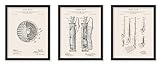 Poster Master 3-Piece Golf Ball Patent Print - Blueprint Poster - Sports Art - Technical Drawing Wall Design - Great Office, Living Room Or Gym Wall Decor - 8X10 Unframed Wall Art