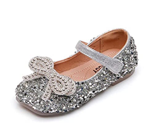 Girls Dress Shoes Sparkle Mary Jane Princess Glitter Wedding Party Flats for Toddler Little Kids