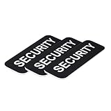 Security 1 x 3' Name Tag, Black (3 Pack)